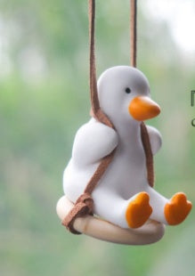 Cowboy Pistol Duck Car Mirror Pendant – Funny & Cool Anime-Inspired Car Decor
