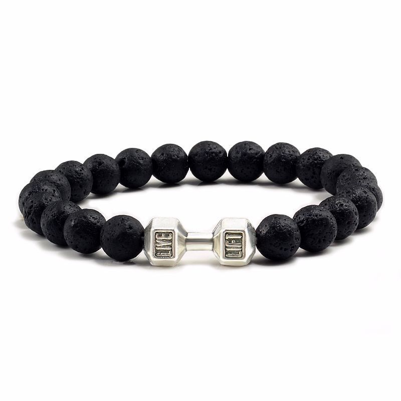 Natural Volcanic Stone Beads Bracelets Black Lava Men Women Bracelet Aromatherapy Essential Oil Diffuser Bangle BAZONA