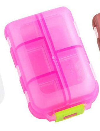 Travel Pill Organizer 10 Grid Moisture Proof Pills Box For Pocket Purse Daily Pill Case Portable Medicine Vitamin Holder Container BAZONA