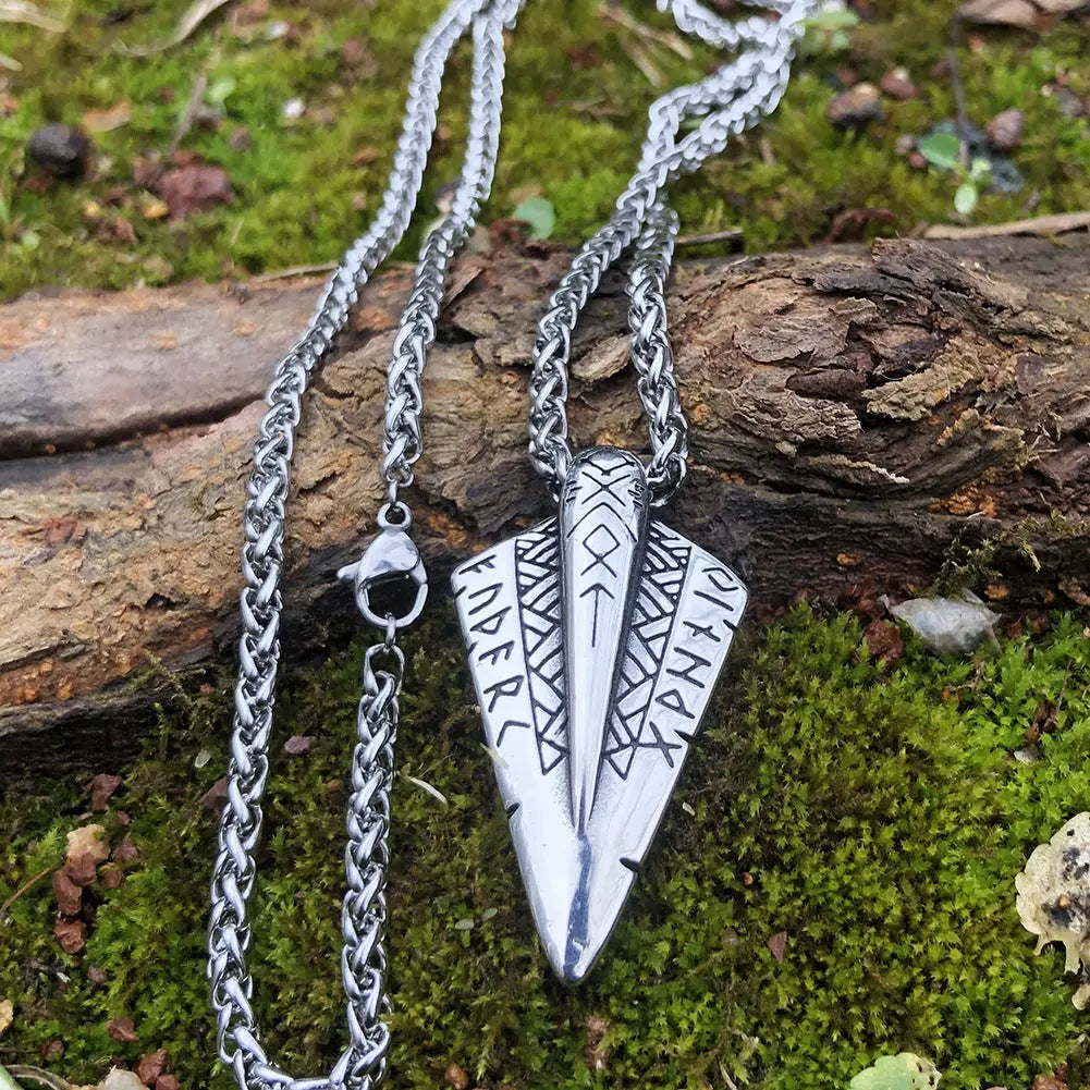 Arrow Double-sided Pendant Long Chain