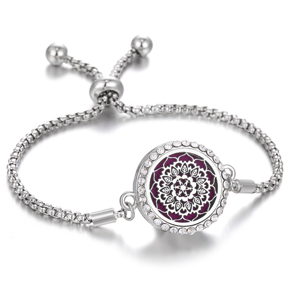 2024 New Kaleidoscope Aromatherapy Bracelet Perfume Essential Oil Diffuser Locket Bracelet Charms Women Aroma Diffuser Jewelry - bazona.com