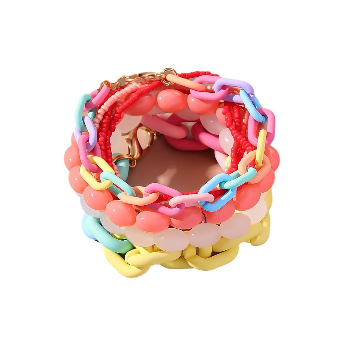 10-pack Elastic Beaded Acrylic Bracelet BAZONA
