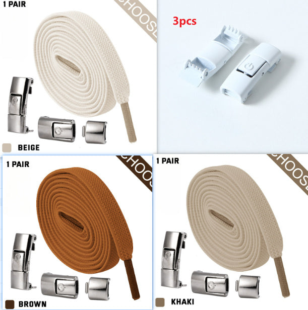 Elastic Press Lock Shoelaces – No-Tie, Wide Flat Laces for Kids & Adults
