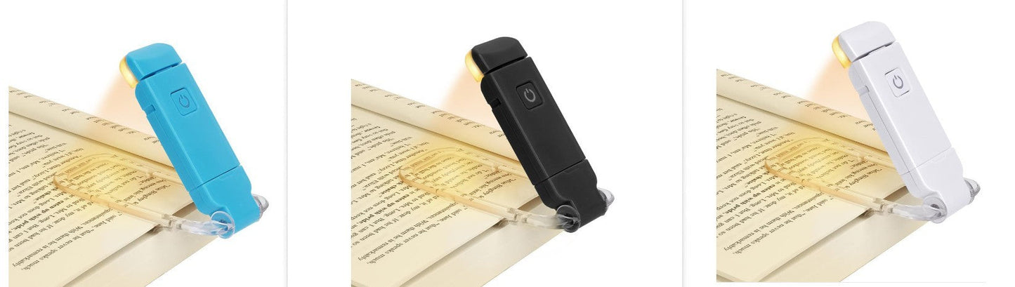 LED USB Rechargeable Book Reading Light Brightness Adjustable Eye Protection Clip Book Light Portable Bookmark Read Light BAZONA