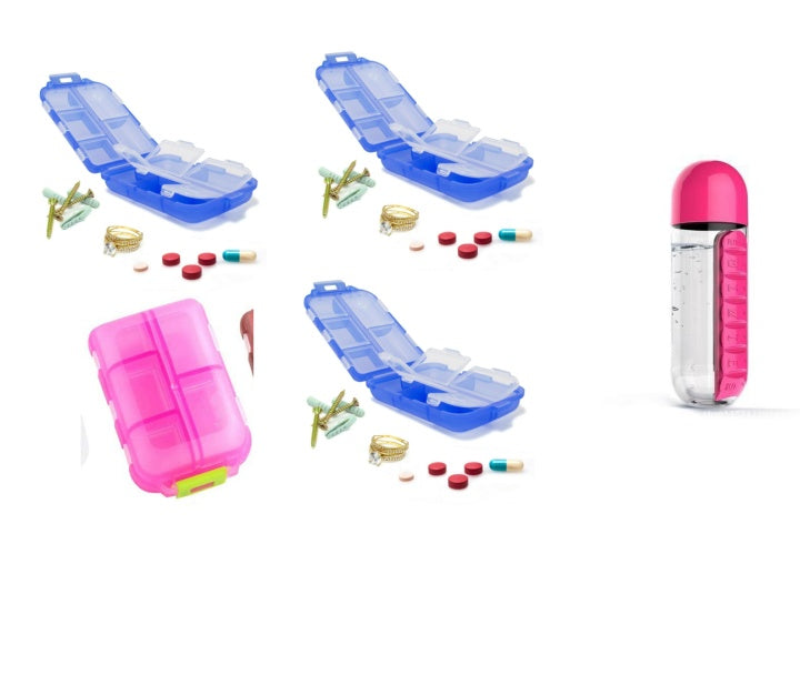Travel Pill Organizer 10 Grid Moisture Proof Pills Box For Pocket Purse Daily Pill Case Portable Medicine Vitamin Holder Container BAZONA