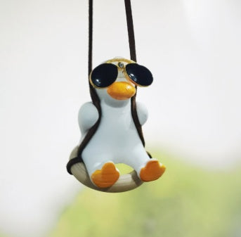Cowboy Pistol Duck Car Mirror Pendant – Funny & Cool Anime-Inspired Car Decor