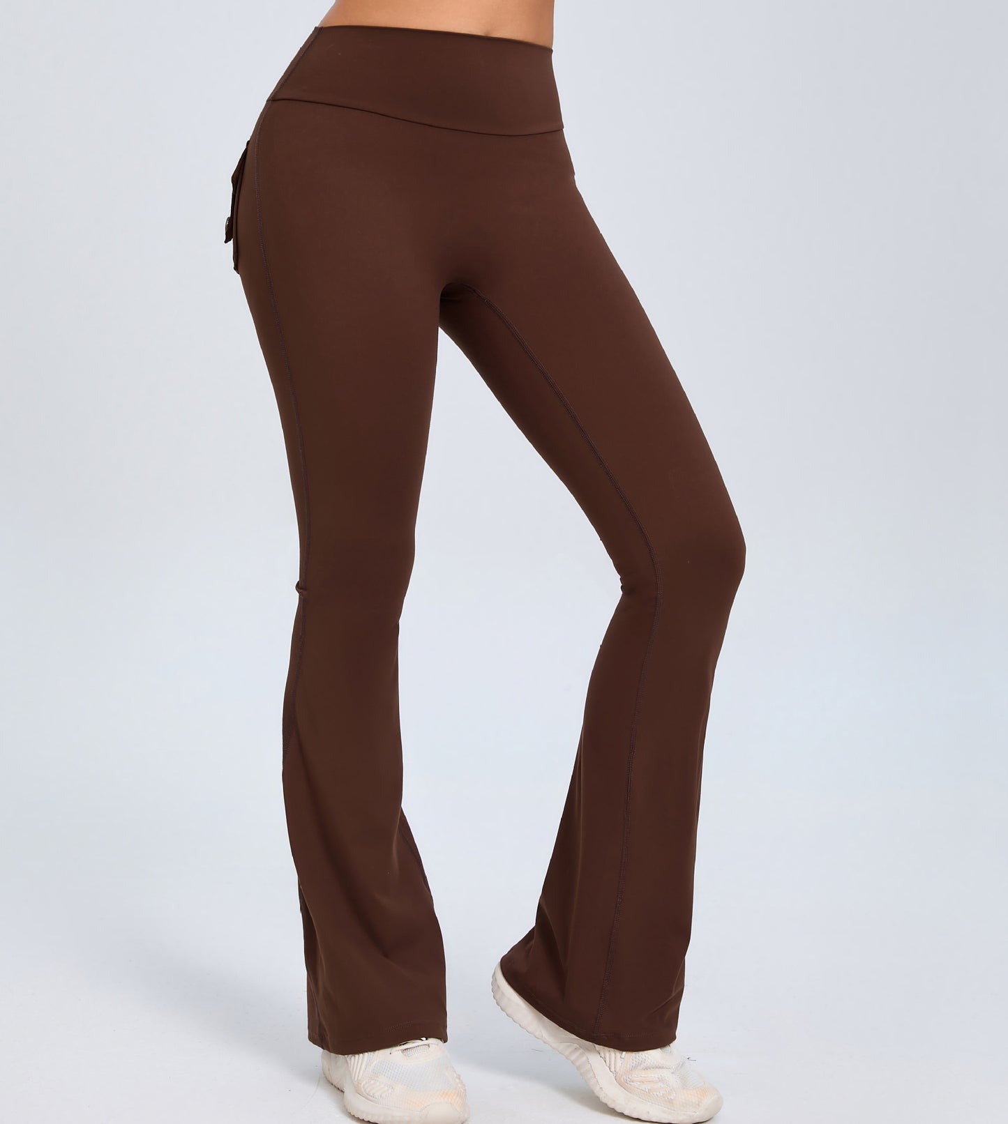 Yoga Fitness Flared Pants With Pockets Ins Fashion Slim High Waist Sports Trousers Scrunch Butt Booty Workout Lifting Leggings