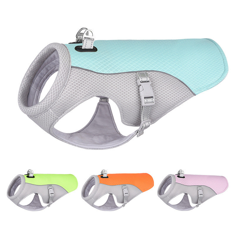 Summer Pet Dog Cooling Vest Heat Resistant Cool Dogs Clothes Breathable Sun-proof Clothing For Small Large Dogs Outdoor Walking BAZONA