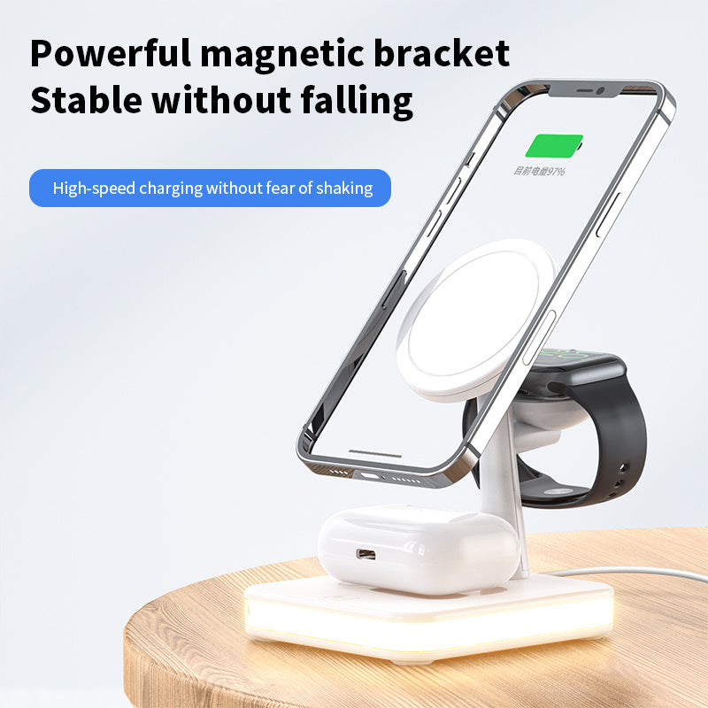 4 In 1 Magnetic Wireless Charger Stand Fast Charging Dock Station BAZONA