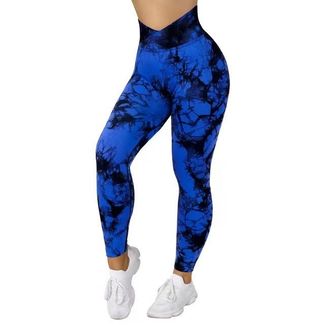 Seamless Tie Dye Leggings Women Yoga Pants Push Up Sport Fitness Running Gym Leggings BAZONA