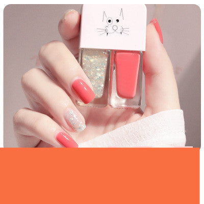 Two In One Nail Polish Set Creative Baking Free Quick Drying Long Lasting No Fade Frosted Double Colored Nail Manicure Oil BAZONA