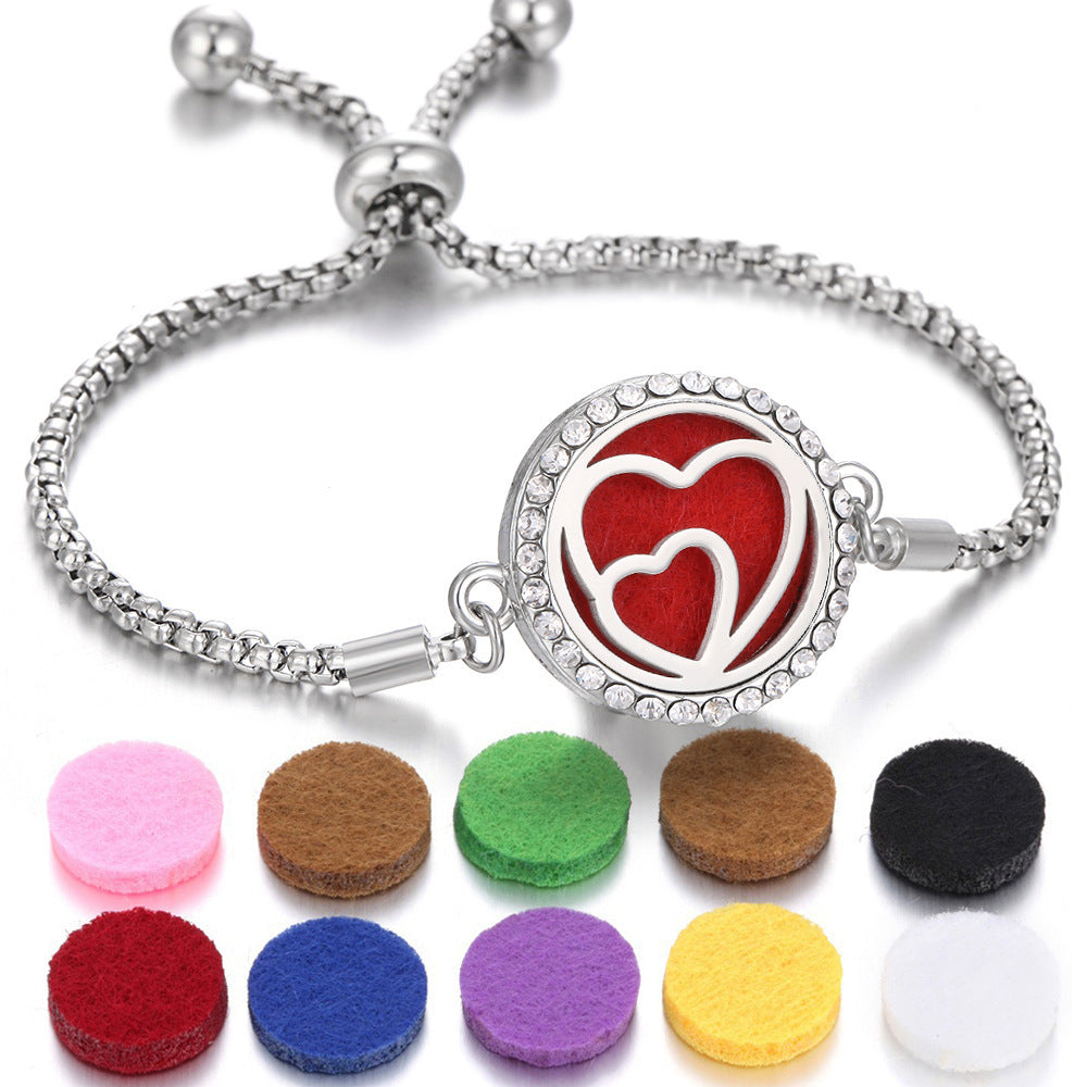 2024 New Kaleidoscope Aromatherapy Bracelet Perfume Essential Oil Diffuser Locket Bracelet Charms Women Aroma Diffuser Jewelry - bazona.com