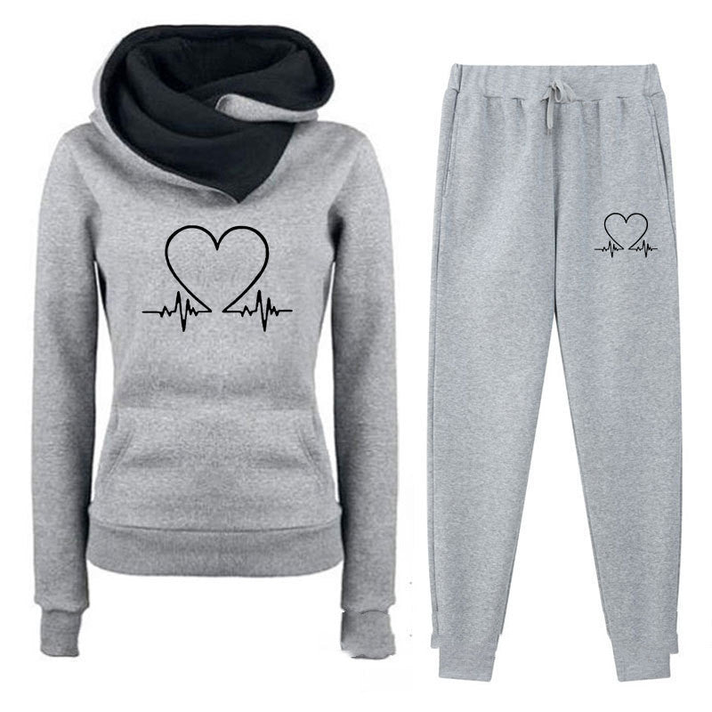 Women's Fleece-lined Hooded Sportswear Suit BAZONA