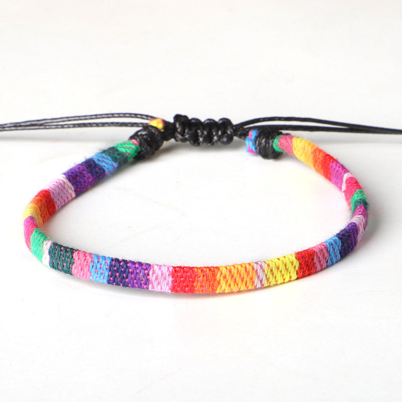 Hand Woven Rainbow Color Anklet Bohemian Style BAZONA