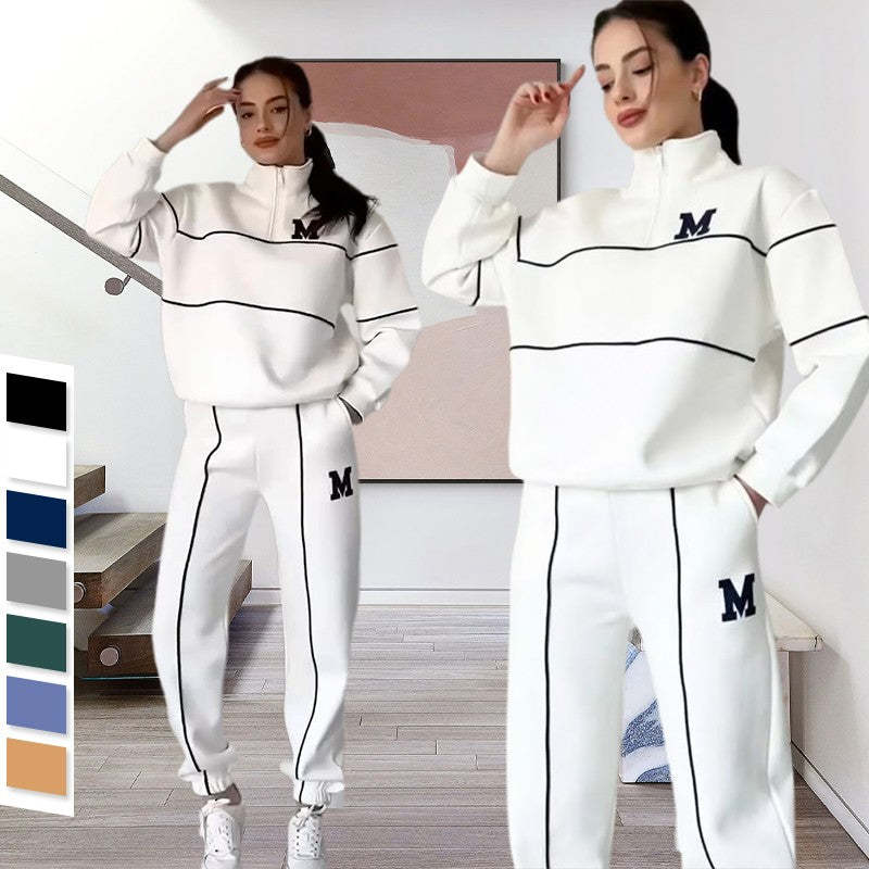 Womens 2 Piece Outfits Lounge Hoodless Pullover Sweatshirt Sweatsuit Sets Sweatshirt Baggy Fashion Sweatpants With Pockets BAZONA