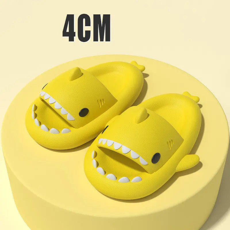 Adult's Slippers Indoor Outdoor Funny Shark Cartoon - bazona.com