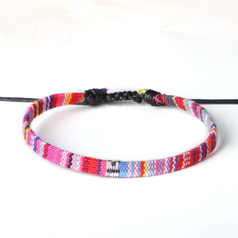 Hand Woven Rainbow Color Anklet Bohemian Style BAZONA