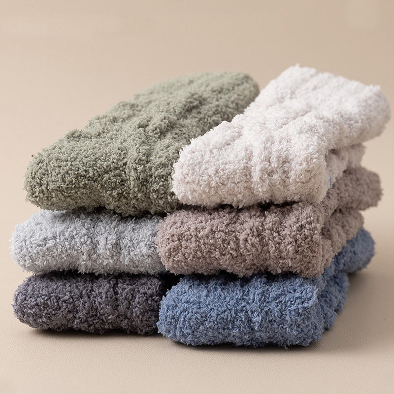 Winter Warm Fuzzy Coral Fleece Socks Women Men Velvet Thickened Home Sleepping Floor Socks BAZONA