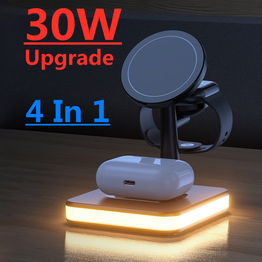 4 In 1 Magnetic Wireless Charger Stand Fast Charging Dock Station BAZONA