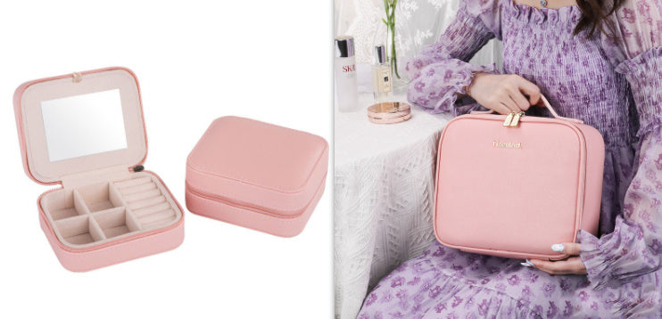 Smart LED Cosmetic Case with Mirror – Large Capacity Travel Makeup Bag & Portable Storage