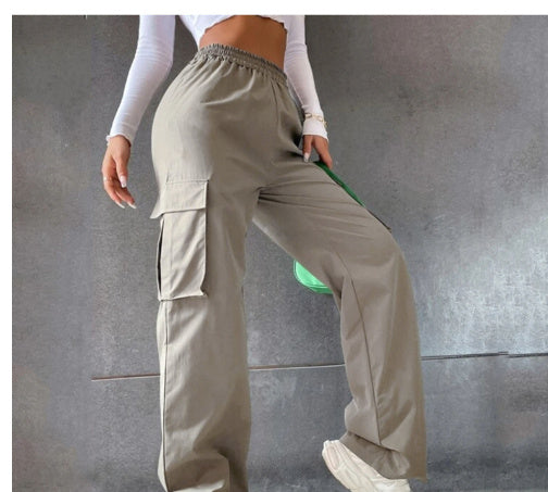 Beltless Trousers High Waist Wide Leg Straight BAZONA