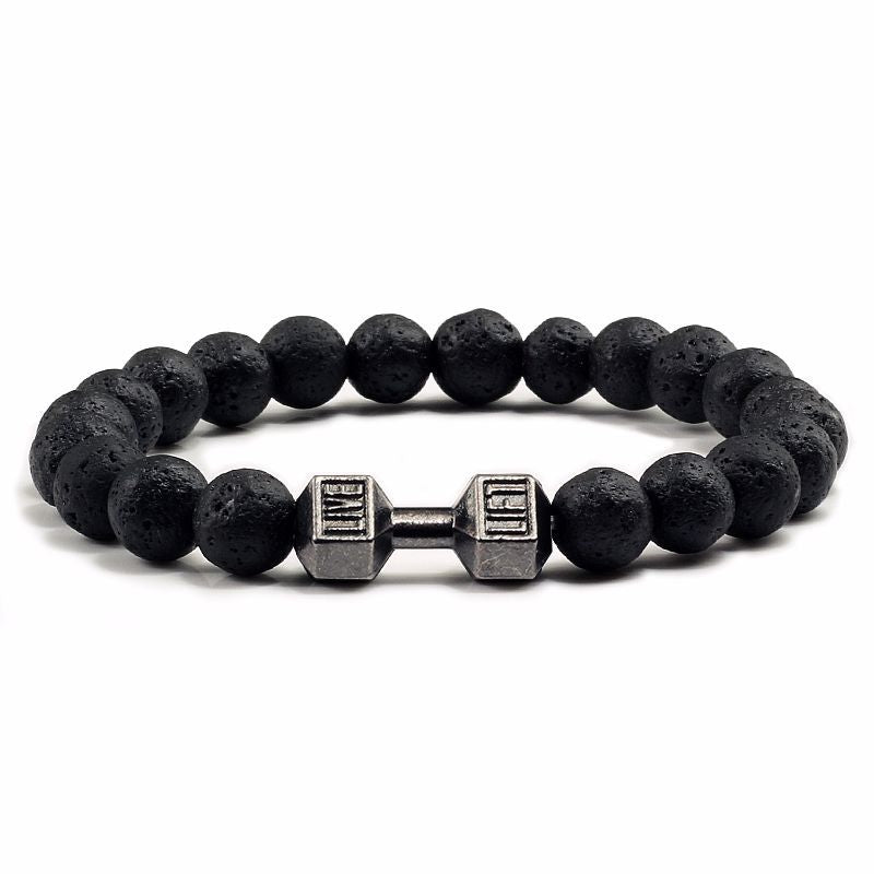 Natural Volcanic Stone Beads Bracelets Black Lava Men Women Bracelet Aromatherapy Essential Oil Diffuser Bangle BAZONA