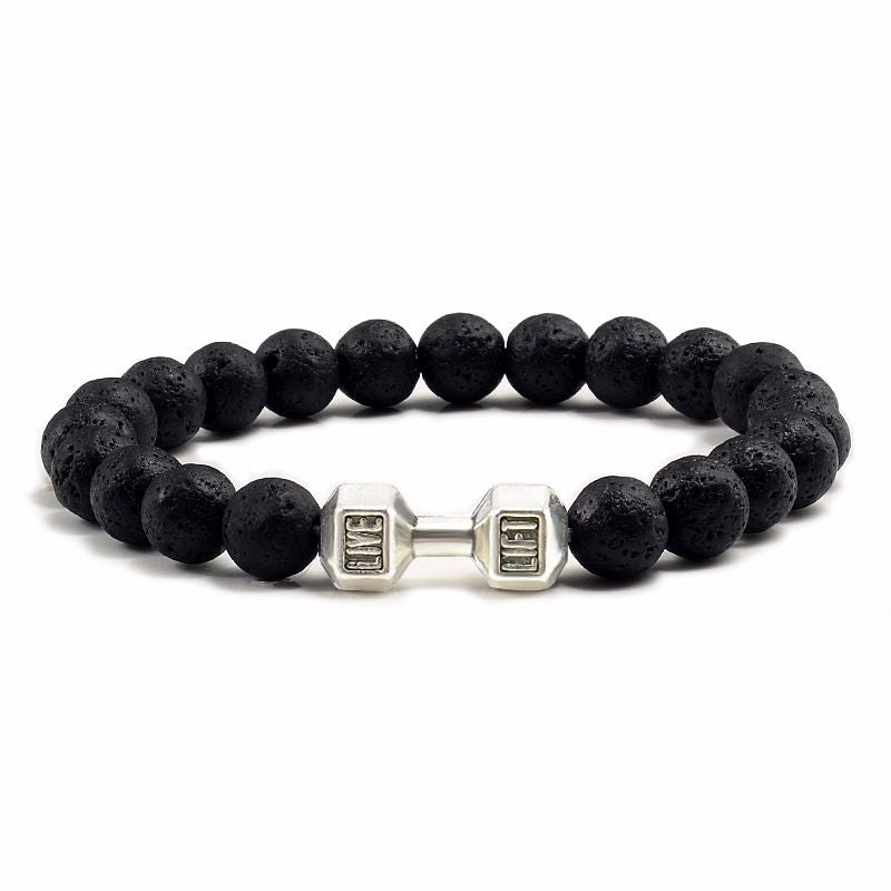 Natural Volcanic Stone Beads Bracelets Black Lava Men Women Bracelet Aromatherapy Essential Oil Diffuser Bangle BAZONA