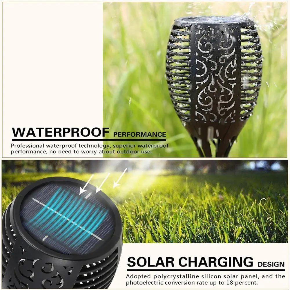 LED Waterproof Solar Torch Light Lamp Outdoor Landscape Decoration Garden Lawn Light