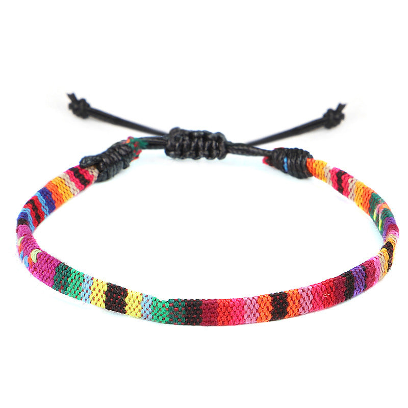 Hand Woven Rainbow Color Anklet Bohemian Style BAZONA