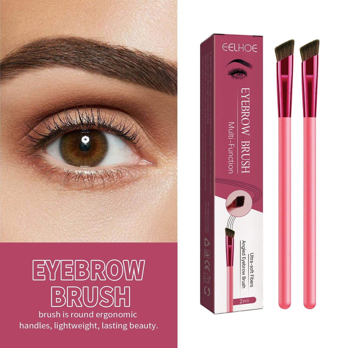 Multifunctional Portable Stereo Concealer Brush Bevel Eyebrow Brush BAZONA