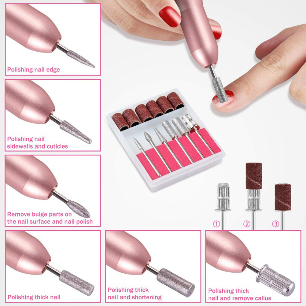 Electric Nail Drill Machine Manicure Machine Set USB Charging Mill Cutter For Manicure Nail File Pedicure Tool Nail Drill Set BAZONA