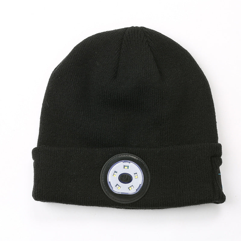 Glow Wireless Music Call Night Run Outdoor Lighting Warm Earphone Hat BAZONA