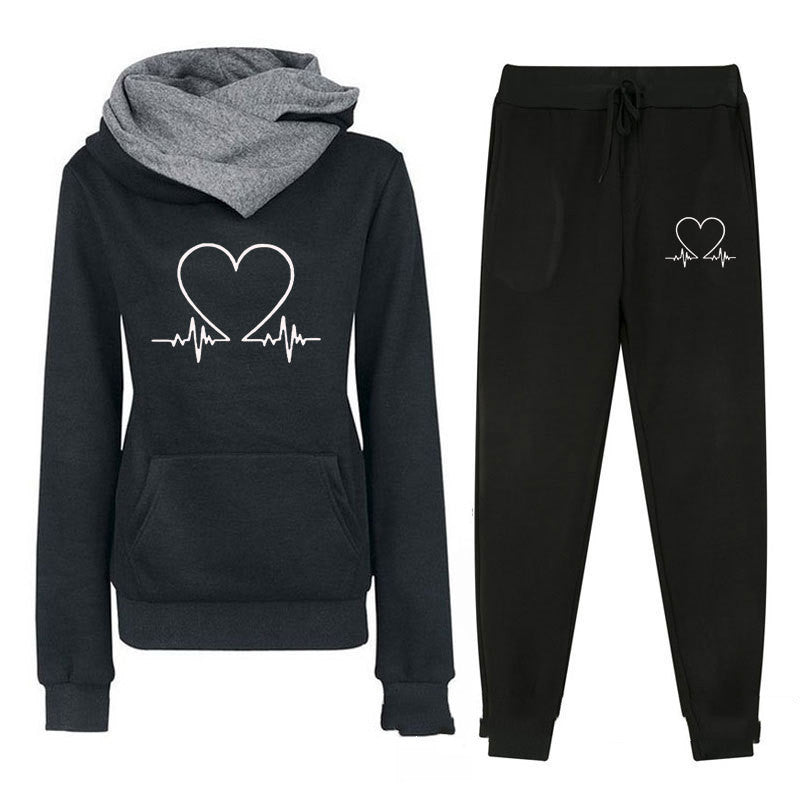 Women's Fleece-lined Hooded Sportswear Suit BAZONA