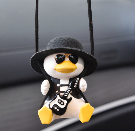 Cowboy Pistol Duck Car Mirror Pendant – Funny & Cool Anime-Inspired Car Decor