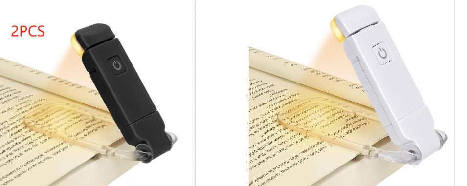 LED USB Rechargeable Book Reading Light Brightness Adjustable Eye Protection Clip Book Light Portable Bookmark Read Light BAZONA