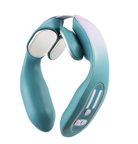 EMS Neck Acupoints Lymphvity Massager Device Intelligent Neck Massager With Heat Blue Hot Design BAZONA