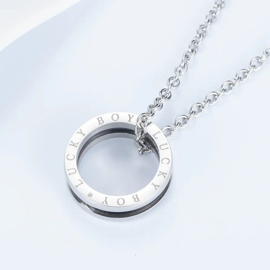 Men's Pendant Ring Necklace 2in1