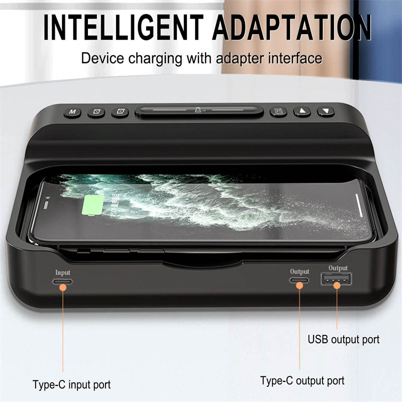 15W Three-in-one Wireless Charger Temperature Tester Multi Alarm Clock Fast Charging Mobile Phone Usb Charger Charging Station BAZONA