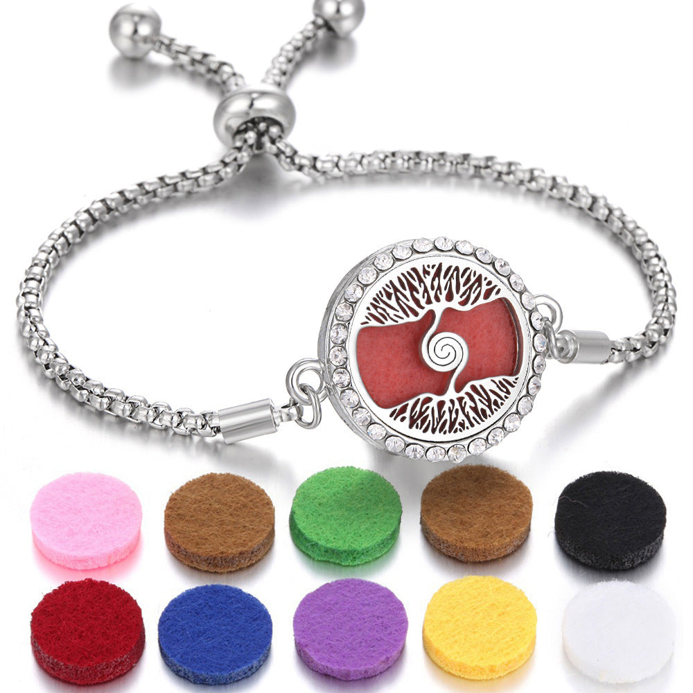 2024 New Kaleidoscope Aromatherapy Bracelet Perfume Essential Oil Diffuser Locket Bracelet Charms Women Aroma Diffuser Jewelry - bazona.com