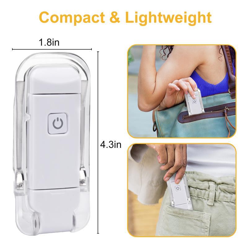 LED USB Rechargeable Book Reading Light Brightness Adjustable Eye Protection Clip Book Light Portable Bookmark Read Light BAZONA