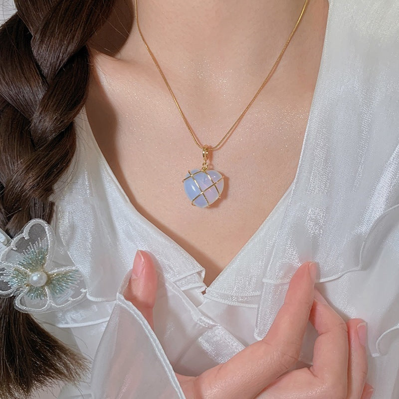 Fashion Moonstone Necklace For Cartoon Princess Love Girl Necklace Novelty Jewelry - bazona.com