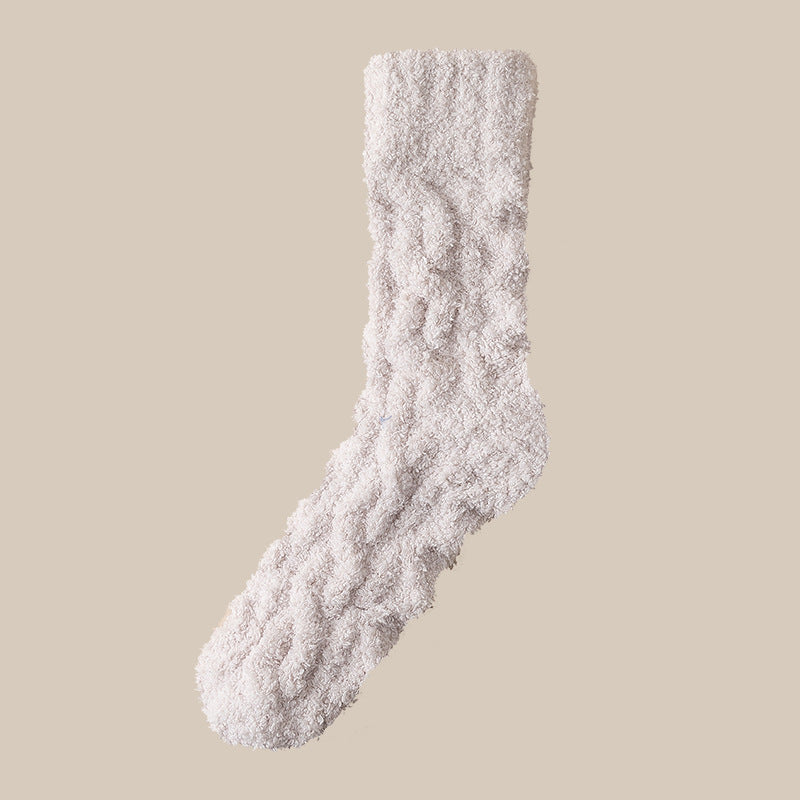Winter Warm Fuzzy Coral Fleece Socks Women Men Velvet Thickened Home Sleepping Floor Socks BAZONA