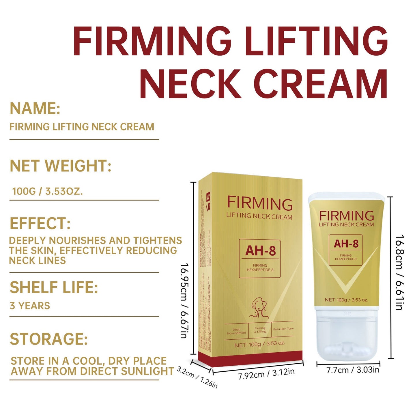 Neck Firming Roller Cream Lifts Dilutes Neck Lines Deeply Nourishes Easily Absorbed Massages And Soothes Neck Skin Care BAZONA