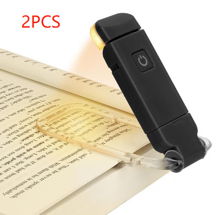LED USB Rechargeable Book Reading Light Brightness Adjustable Eye Protection Clip Book Light Portable Bookmark Read Light BAZONA