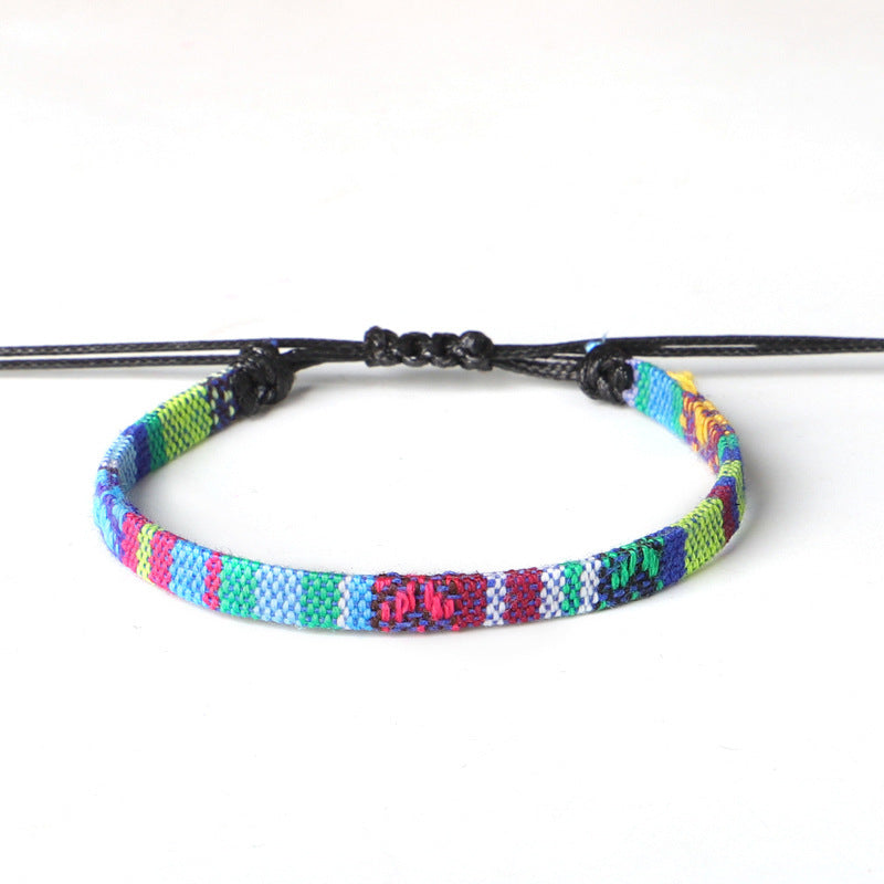 Hand Woven Rainbow Color Anklet Bohemian Style BAZONA