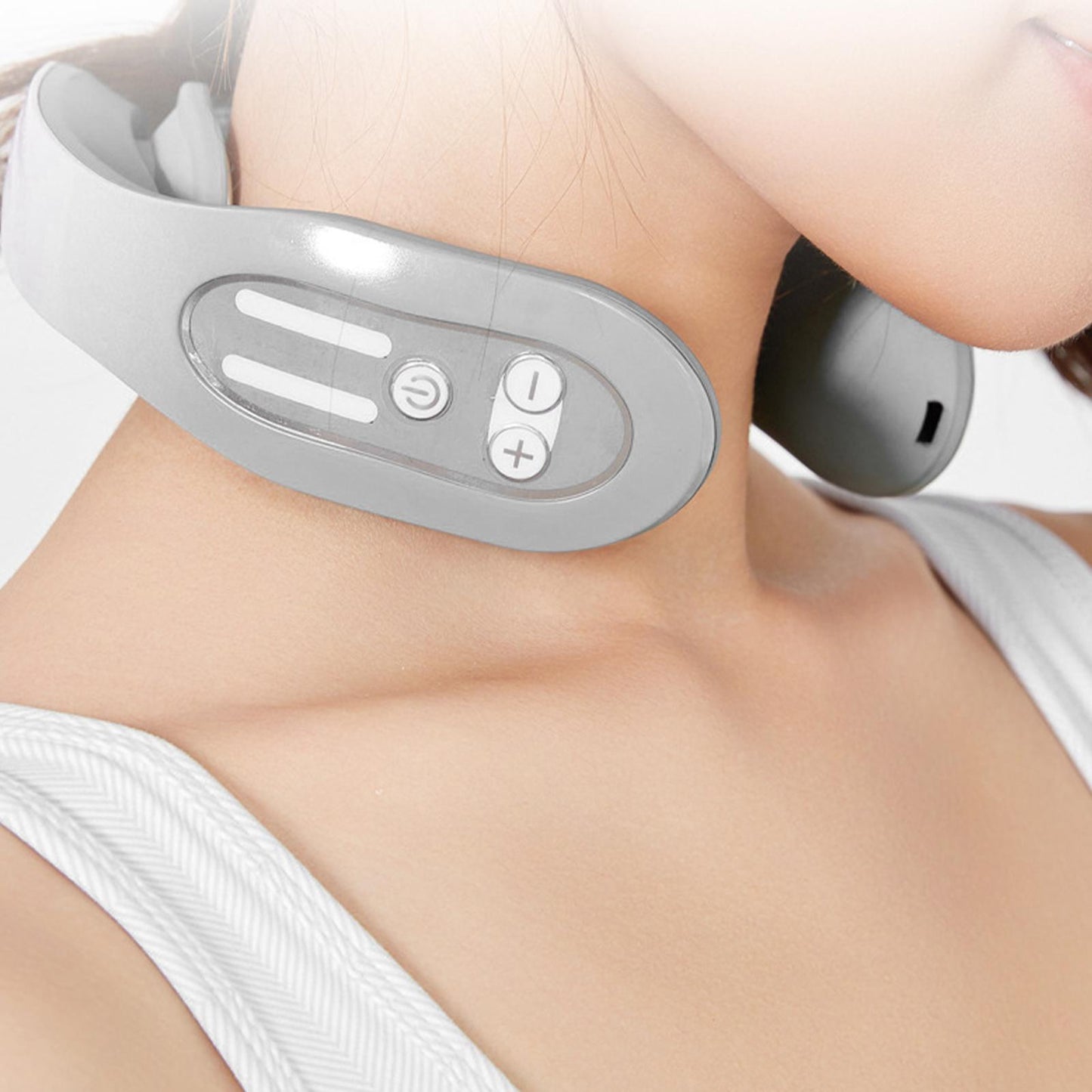 EMS Neck Acupoints Lymphvity Massager Device Intelligent Neck Massager With Heat Blue Hot Design BAZONA