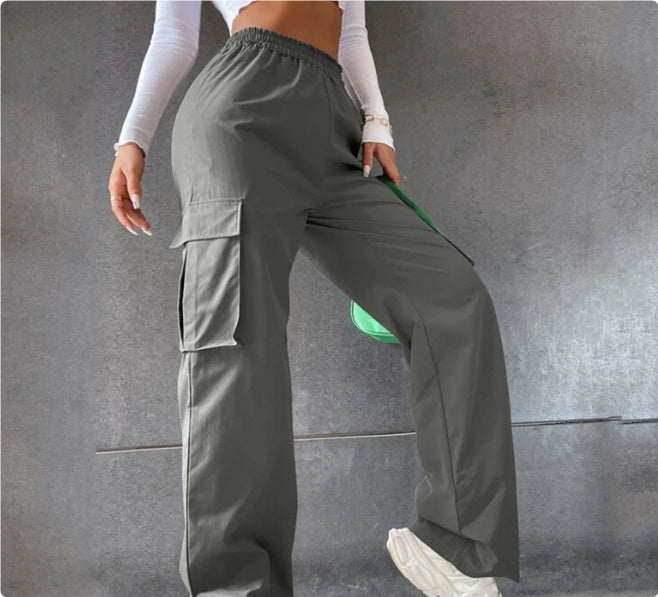 Beltless Trousers High Waist Wide Leg Straight BAZONA