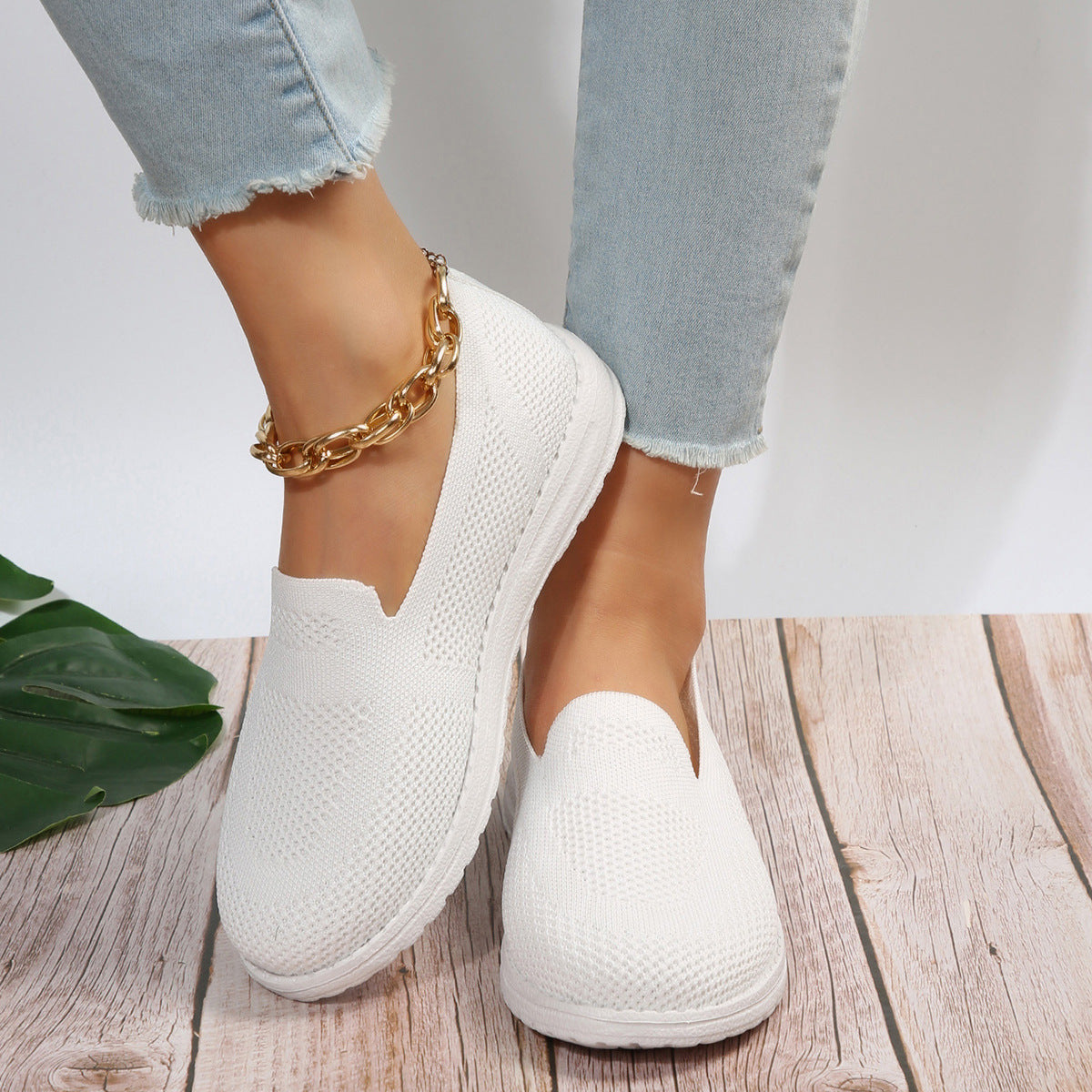 Women's Mesh Shoes Breathable Slip On Lazy Shoes Loafers BAZONA