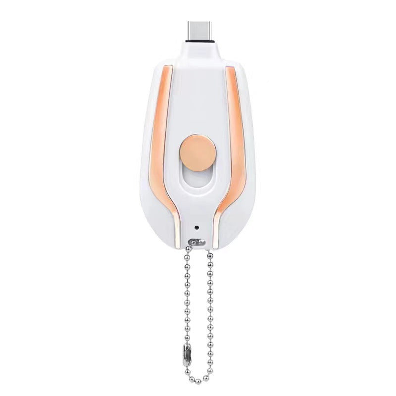 1500mAh Mini Power Emergency Pod Keychain Charger With Type-C Ultra-Compact Mini Battery Pack Fast Charging Backup Power Bank BAZONA
