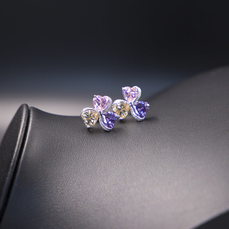 Clover Zircon Diamond Jewellery Set Women BAZONA